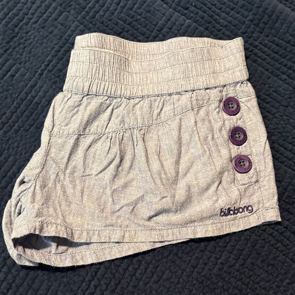 Billabong chambray blue Short with Navy Button Accents